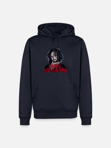 Musik ist mein Blut Vampir - Männer Premium Bio Hoodie - Navy