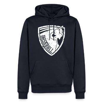 Base-ball - Sweat à capuche Premium bio Homme - bleu marine - Devant - Nico (187cm)