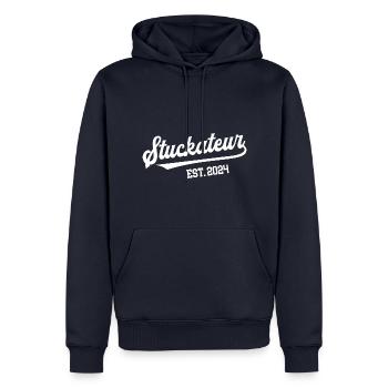Stuckateur 2024 Ausbildung Prüfung Stukateur Azubi - Männer Premium Bio Hoodie - Navy - Vorne - Nico (187cm)