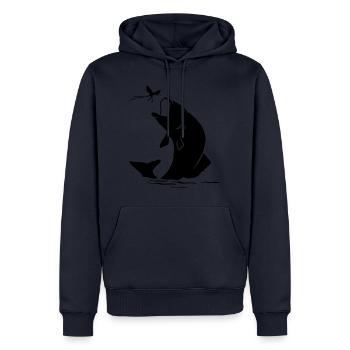 Pêche à la mouche Pêche de poissons d'insectes cadeau - Sweat à capuche Premium bio Homme - bleu marine - Devant - Nico (187cm)