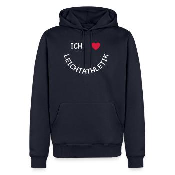 Leichtathletik - Männer Premium Bio Hoodie - Navy - Vorne - Nico (187cm)