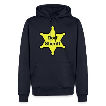 Dorfsheriff - Männer Premium Bio Hoodie - Navy - Vorne - Nico (187cm)