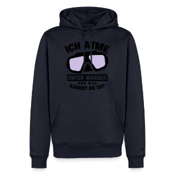 Ich atme unter Wasser Taucher - Männer Premium Bio Hoodie - Navy - Vorne - Nico (187cm)