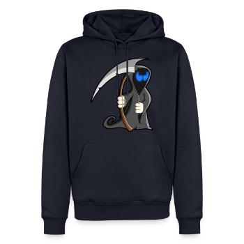 mort Cartoon - Sweat à capuche Premium bio Homme - bleu marine - Devant - Nico (187cm)