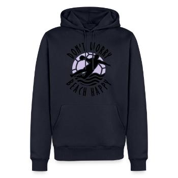Don#t Worry Beach Happy Beachhandball - Männer Premium Bio Hoodie - Navy - Vorne - Nico (187cm)