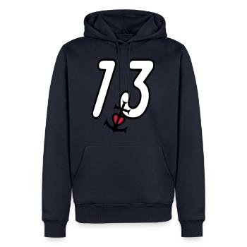 Bouches du rhone 13 croix camargaise - Sweat à capuche Premium bio Homme - bleu marine - Devant - Nico (187cm)