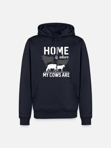 Landwirt Shirt · Landwirtschaft · Kühe Zuhause - Männer Premium Bio Hoodie - Navy