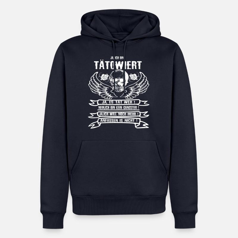 tatoué - Sweat à capuche Premium bio Homme - bleu marine