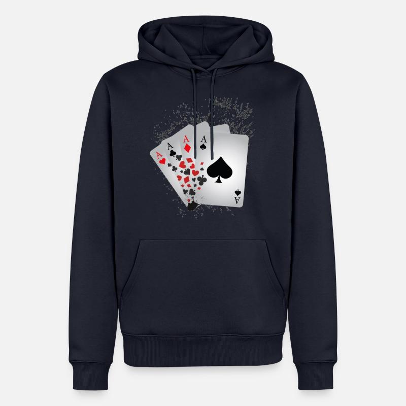 4 Aces - Männer Premium Bio Hoodie - Navy