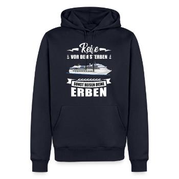 Kreuzfahrt Reisen Erben Schiff Urlaub Geschenk - Männer Premium Bio Hoodie - Navy - Vorne - Nico (187cm)