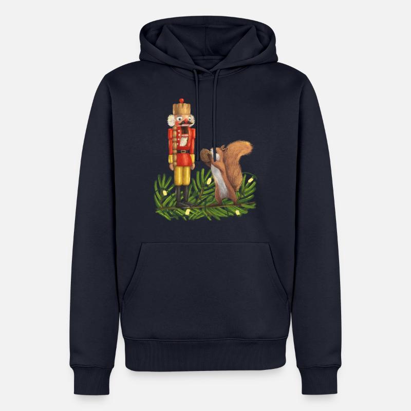 Nussknacker und Eichhörnchen - Männer Premium Bio Hoodie - Navy