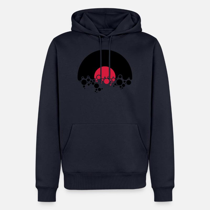 Schallplatte Bubbles - Männer Premium Bio Hoodie - Navy