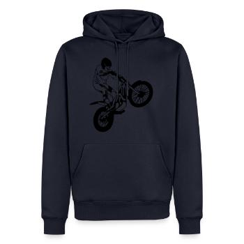 Trial - Männer Premium Bio Hoodie - Navy - Vorne - Nico (187cm)