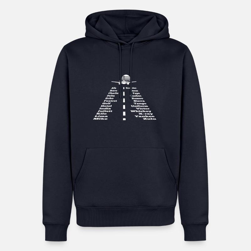 plan avionphonétique - Sweat à capuche Premium bio Homme - bleu marine