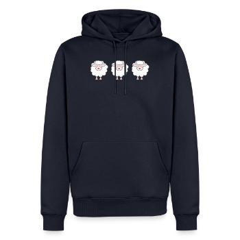mouton - Sweat à capuche Premium bio Homme - bleu marine - Devant - Nico (187cm)