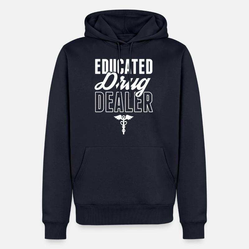 trafiquant de drogue instruit - Sweat à capuche Premium bio Homme - bleu marine