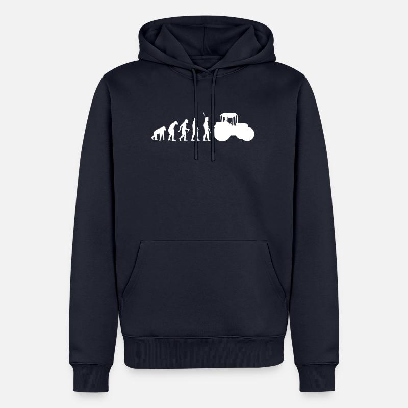 Evolution tractor - Männer Premium Bio Hoodie - Navy