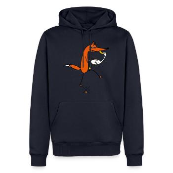 Love for the goose - Sweat à capuche Premium bio Homme - bleu marine - Devant - Nico (187cm)