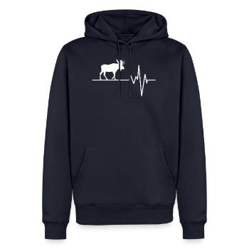 Elch - Männer Premium Bio Hoodie - Navy - Vorne - Nico (187cm)