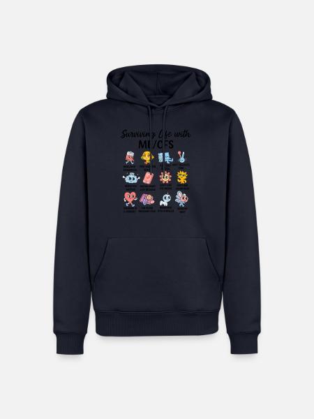 ME/CFS Alltag überleben – Symptom Comic - Männer Premium Bio Hoodie - Navy