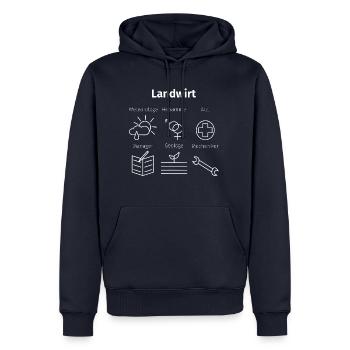Landwirt - sei alles.png - Männer Premium Bio Hoodie - Navy - Vorne - Nico (187cm)
