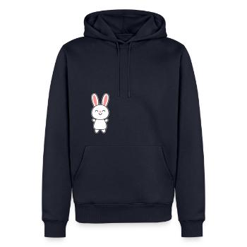 Niedlicher Hase / Bunny - Männer Premium Bio Hoodie - Navy - Vorne - Nico (187cm)