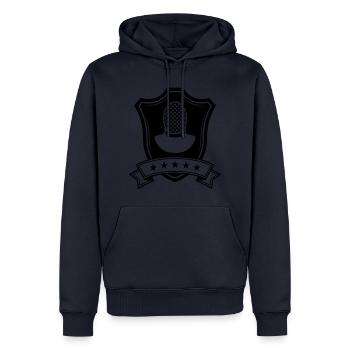 Fechten Maske Wappen - Männer Premium Bio Hoodie - Navy - Vorne - Nico (187cm)