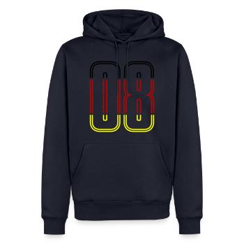 8 Symbole numérique Allemagne - Sweat à capuche Premium bio Homme - bleu marine - Devant - Nico (187cm)
