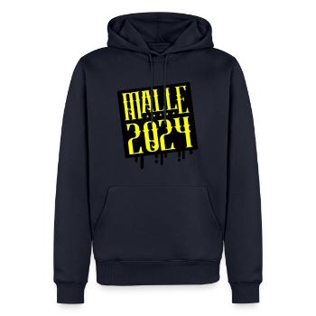 Malle 2024 Mallorca - Männer Premium Bio Hoodie - Navy - Vorne - Nico (187cm)