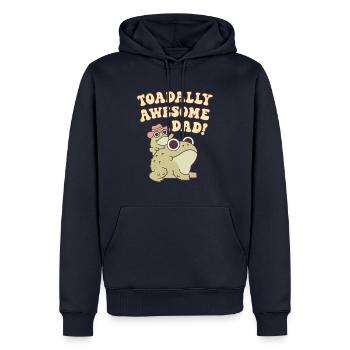 Crapaud mignon et enfant crapaud génial papa Drôle de jeu de mots - Sweat à capuche Premium bio Homme - bleu marine - Devant - Nico (187cm)