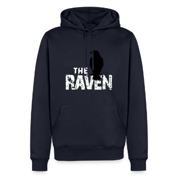 The Raven - Männer Premium Bio Hoodie - Navy - Vorne - Nico (187cm)