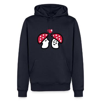 verliebte Pilze 3 - Männer Premium Bio Hoodie - Navy - Vorne - Nico (187cm)