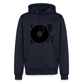 DJ Turntables Turntable Tonearm Record - Men’s Premium Organic Hoodie - navy - Front - Nico (187cm)