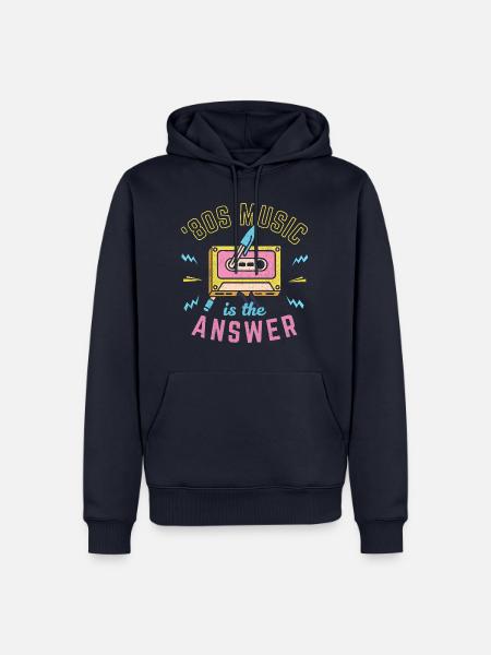 80er-Jahre-Musik ist die Antwort - Männer Premium Bio Hoodie - Navy