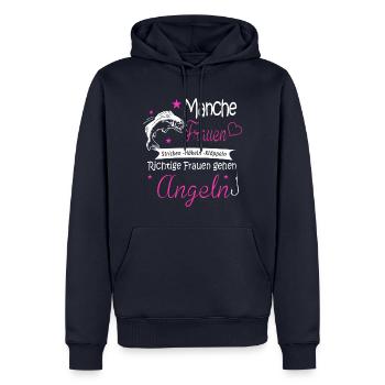 Frauen gehen Angeln - Männer Premium Bio Hoodie - Navy - Vorne - Nico (187cm)