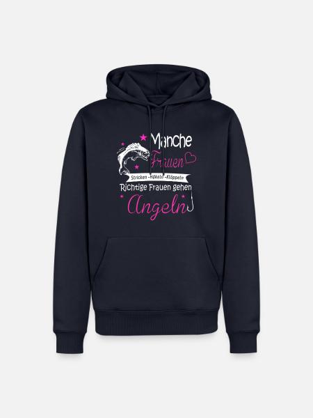 Frauen gehen Angeln - Männer Premium Bio Hoodie - Navy
