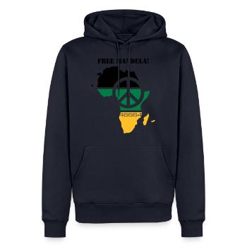free mandela - Männer Premium Bio Hoodie - Navy - Vorne - Nico (187cm)