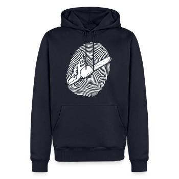 BOIS SCIE TRONCONNEUSE CADEAUX FOREST RANGERS DE CARRIÈRE - Sweat à capuche Premium bio Homme - bleu marine - Devant - Nico (187cm)