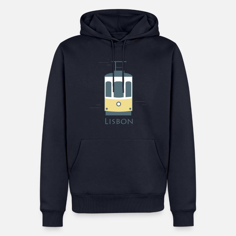 Lisbonne - Sweat à capuche Premium bio Homme - bleu marine