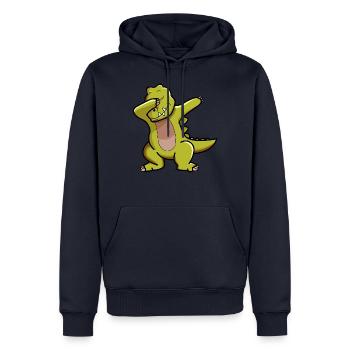 Dino dab dabbing Dinosaurier - Männer Premium Bio Hoodie - Navy - Vorne - Nico (187cm)