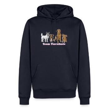 Team Tierschutz - Männer Premium Bio Hoodie - Navy - Vorne - Nico (187cm)