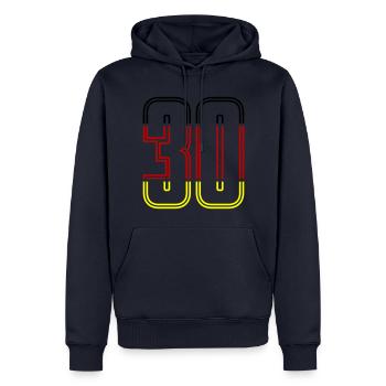 30 symbole de chiffres Allemagne - Sweat à capuche Premium bio Homme - bleu marine - Devant - Nico (187cm)