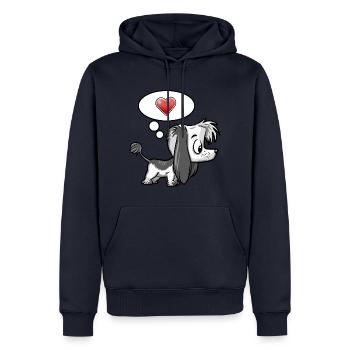 True Love - Männer Premium Bio Hoodie - Navy - Vorne - Nico (187cm)