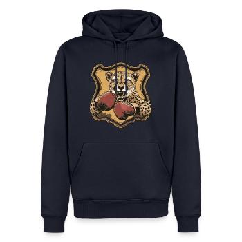 Gepard Boxer MMA Logo - Männer Premium Bio Hoodie - Navy - Vorne - Nico (187cm)