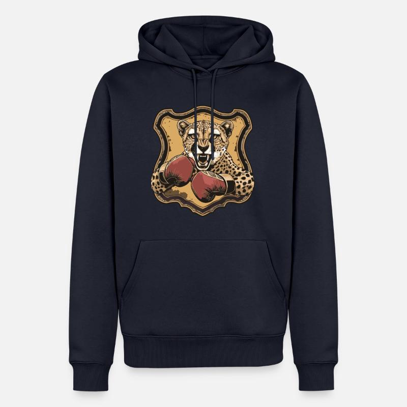 Guépard Boxer MMA Logo - Sweat à capuche Premium bio Homme - bleu marine
