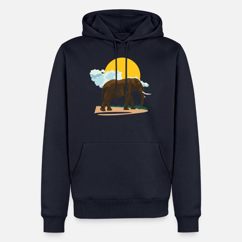 Éléphant ou éléphant? - Sweat à capuche Premium bio Homme - bleu marine