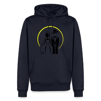 Brautpaar Ehepaar Hochzeit - Männer Premium Bio Hoodie - Navy - Vorne - Nico (187cm)