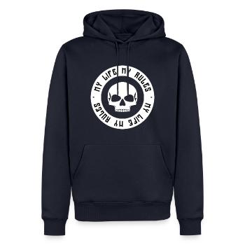 My Life My Rules - Männer Premium Bio Hoodie - Navy - Vorne - Nico (187cm)