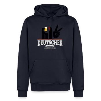Aus Hannover Deutschland - Männer Premium Bio Hoodie - Navy - Vorne - Nico (187cm)
