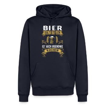Bier kalt stellen ist auch kochen Shirt - Männer Premium Bio Hoodie - Navy - Vorne - Nico (187cm)
